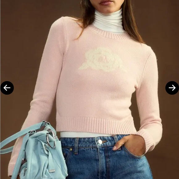 Cynthia Rowley Rosette Wool Cashmere Sweater